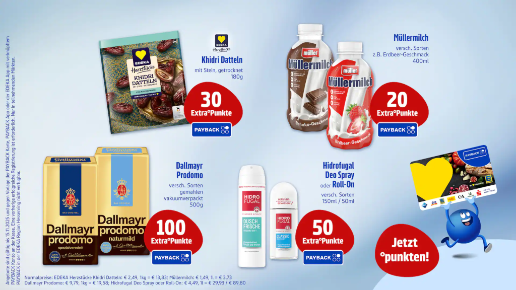 EDEKA: Angebote der Woche vom 10.–15. November 2025 – Produkte des Tages mit Extra-Punkten