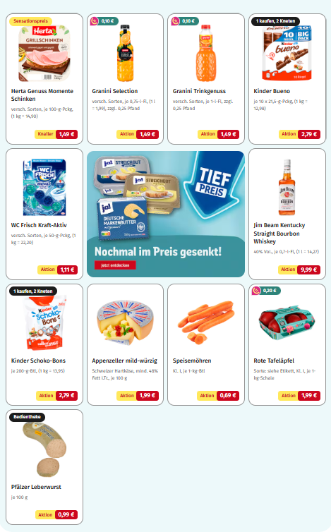 REWE Tagesangebote am 7. November 2025: Schinken, Granini, Kinder-Schokolade & frische Lebensmittel reduziert
