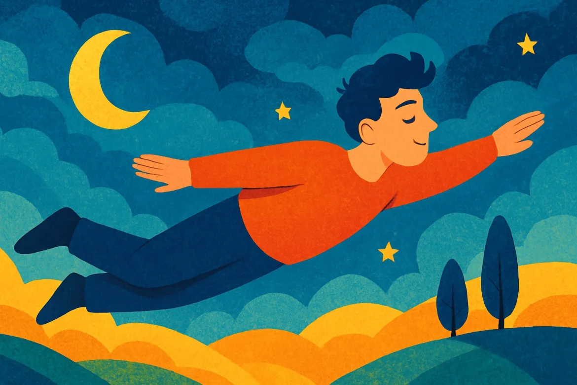 Entdecken Sie, wovon man träumt, wenn man im Traum fliegt. Psychologische, spirituelle und volkskundliche Deutungen, Tipps zur Analyse und Bedeutung verschiedener Flugarten.