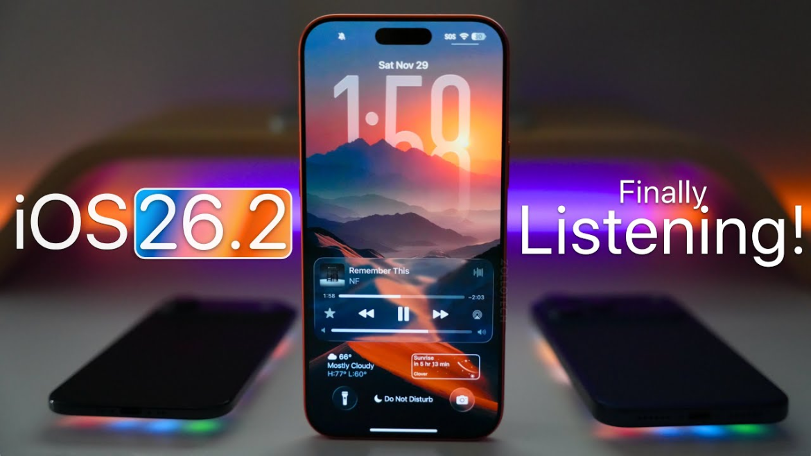 iOS 26.2 kommt im Dezember mit neuen Funktionen, verbesserter AirDrop-Sicherheit und Sleep Score. Alle Details zum Liquid-Glass-Design, Live-Übersetzung und iPhone-Update 26.2.