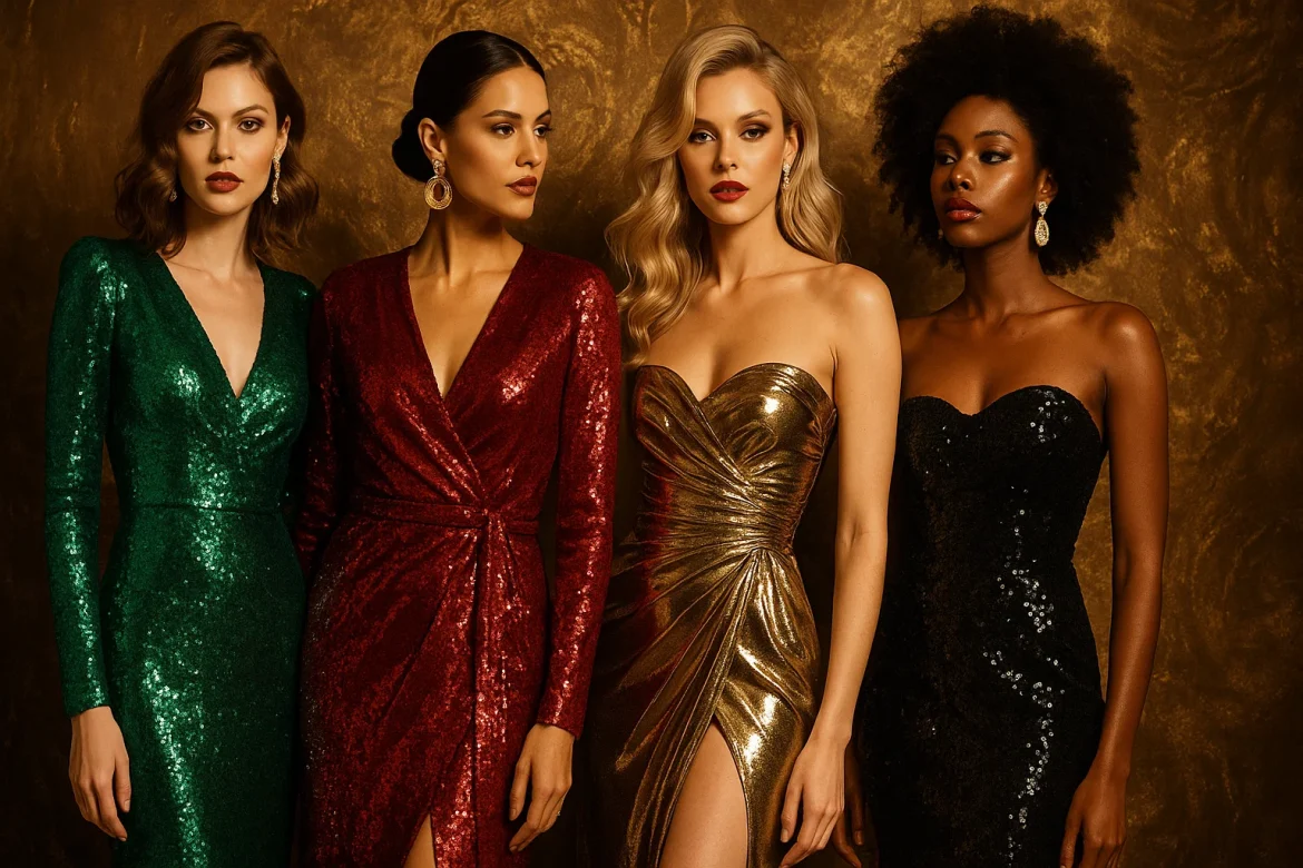 Was anziehen Silvester 2026? Entdecken Sie die Glücksfarben Rot, Gold und Grün für das Jahr des Pferdes. Modetrends, Outfit-Ideen und Tipps für Erfolg 2026.