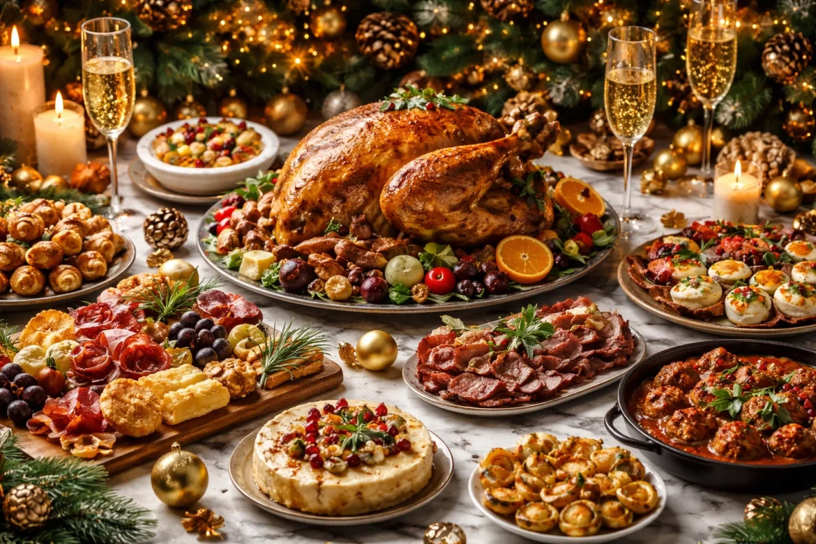 Traditionelle Gerichte zu Weihnachten 2025 in Deutschland. Erfahren Sie alles über Gänsebraten, Kartoffelsalat und Stollen. Tipps für Ihr perfektes Weihnachtsmenü.