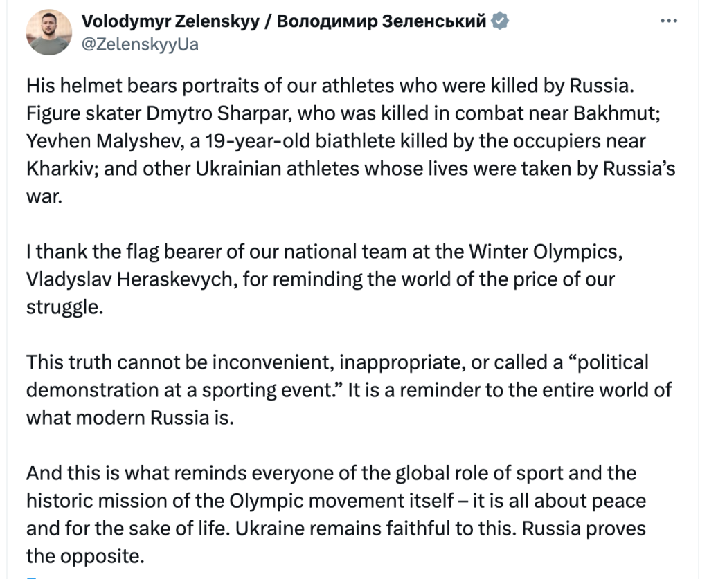 Wladyslaw Heraskewytsch bei Olympia 2026 disqualifiziert wegen Gedenkhelm