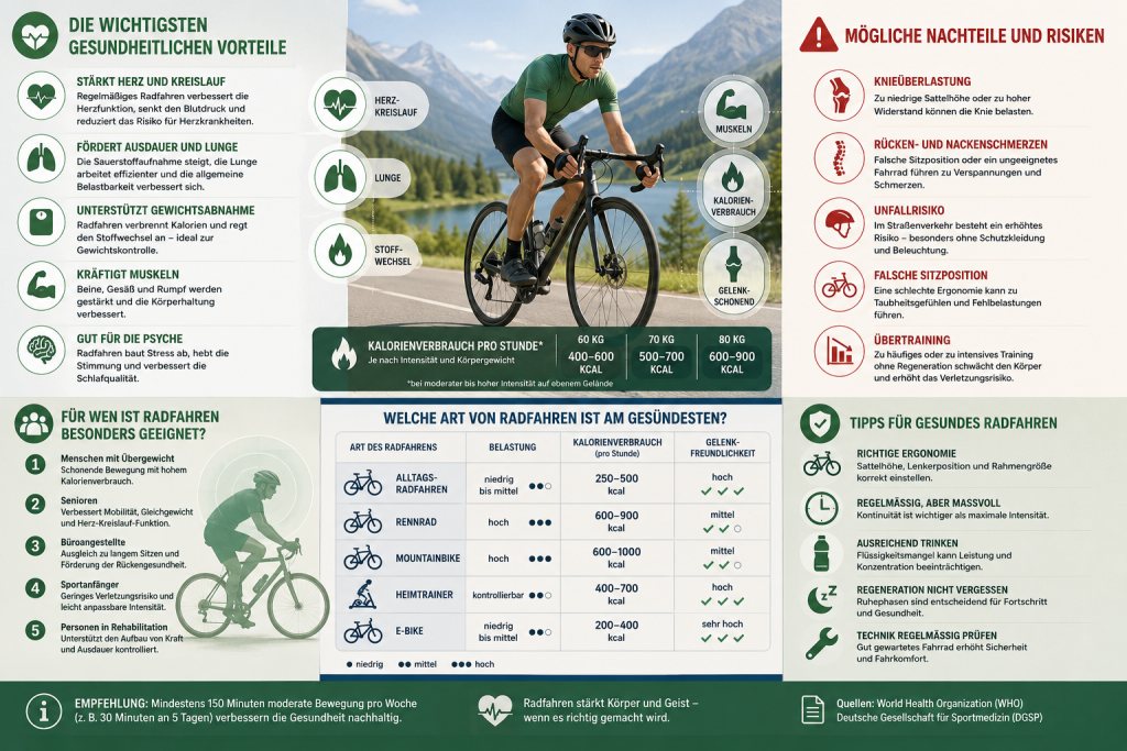Wie beeinflusst Radsport die Gesundheit? Vorteile und Nachteile vom Fahrradfahren im Alltag