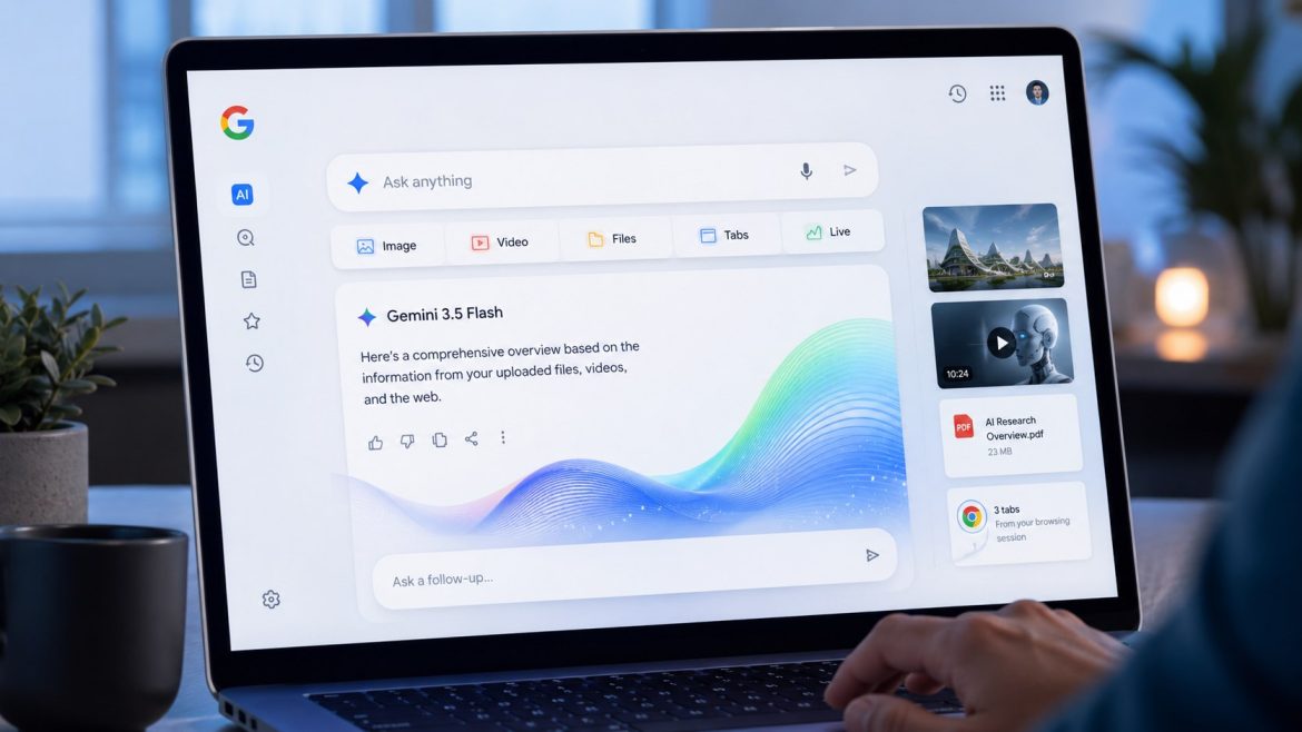 Google-Suche mit KI verändert Chrome und Search: Gemini 3.5 Flash bringt Agenten, Folgefragen, Antigravity und neue Funktionen.