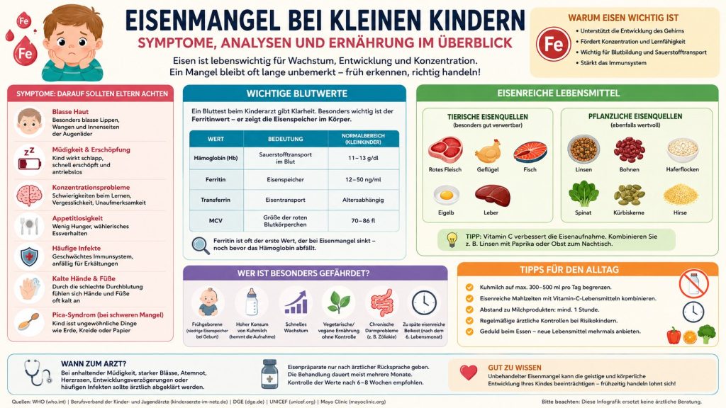Eisenmangel bei kleinen Kindern: Symptome, Blutwerte und welche Ernährung wirklich hilft