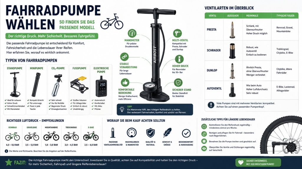 Fahrradpumpe wählen: Experten nennen die wichtigsten Kaufkriterien für mehr Sicherheit und weniger Reifenverschleiß