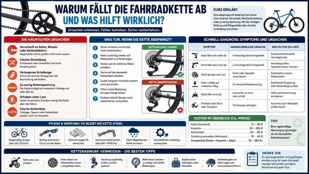 Fahrradkette fällt ab: Warum kleine Einstellfehler den ganzen Antrieb lahmlegen können