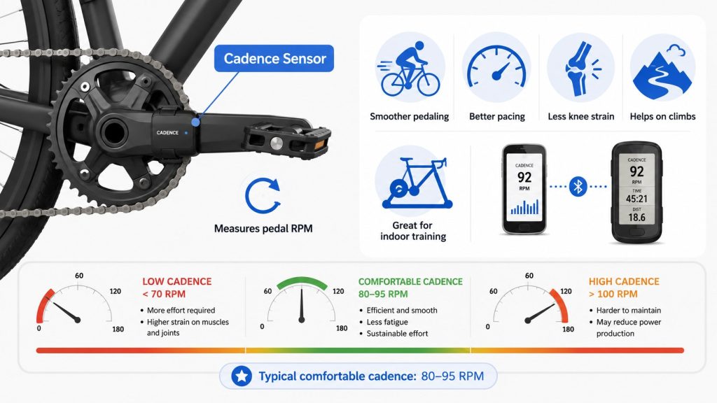 Cadence Sensor am Fahrrad: Wie ein Trittfrequenzsensor beim richtigen Schalten hilft