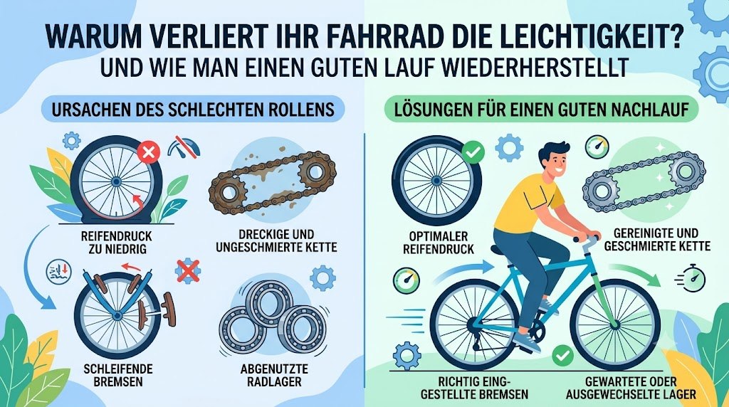 Warum das Fahrrad schwer rollt: Ursachen finden und guten Leichtlauf wiederherstellen