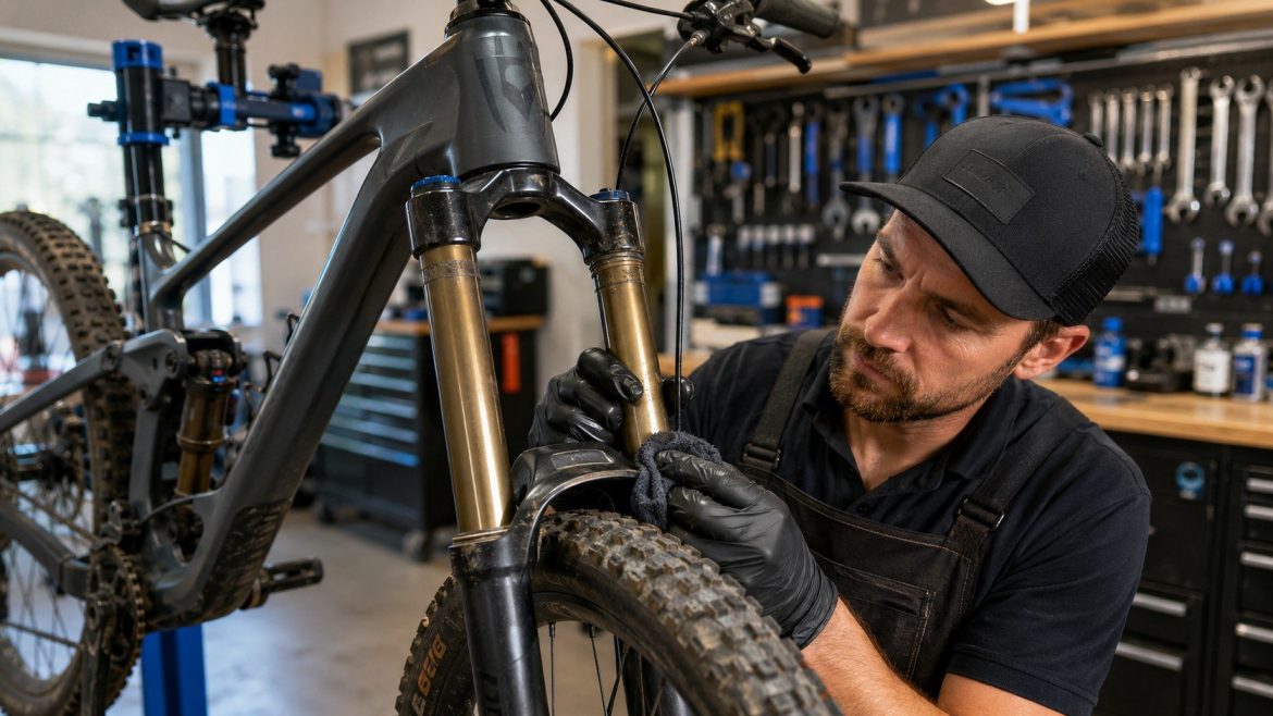 Federgabel-Service erkennen: Warnzeichen, Ölverlust, Geräusche, Luftdruck und Wartungsintervalle prüfen. So vermeiden Sie teure Schäden an der Fahrradgabel.