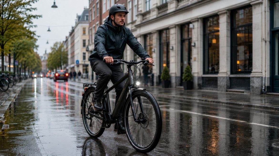 Fahrrad für täglichen Regen wählen: Welche Bremsen, Reifen, Schutzbleche, Beleuchtung und Schaltung Pendler für nasse Straßen wirklich benötigen.