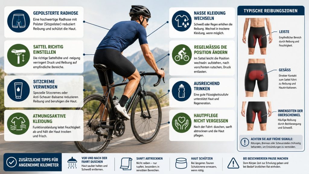 Hautreibung beim Radfahren vermeiden: So bleiben lange Touren schmerzfrei