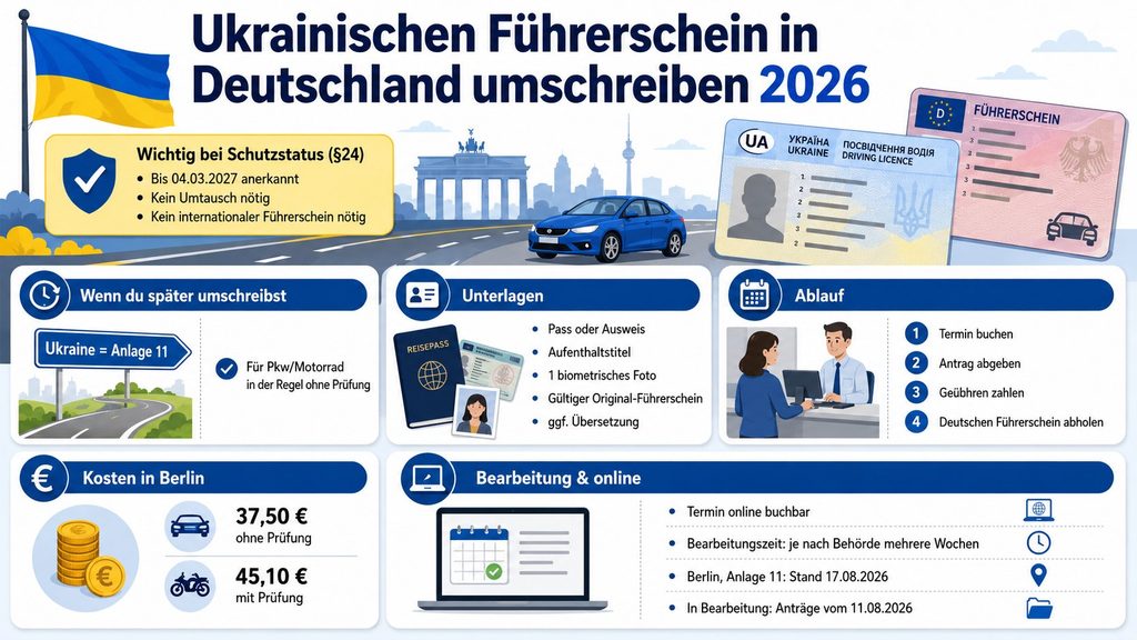 Ukrainischer Führerschein ohne Prüfung: Deutschland erlaubt vereinfachten Umtausch seit 18. August 2026