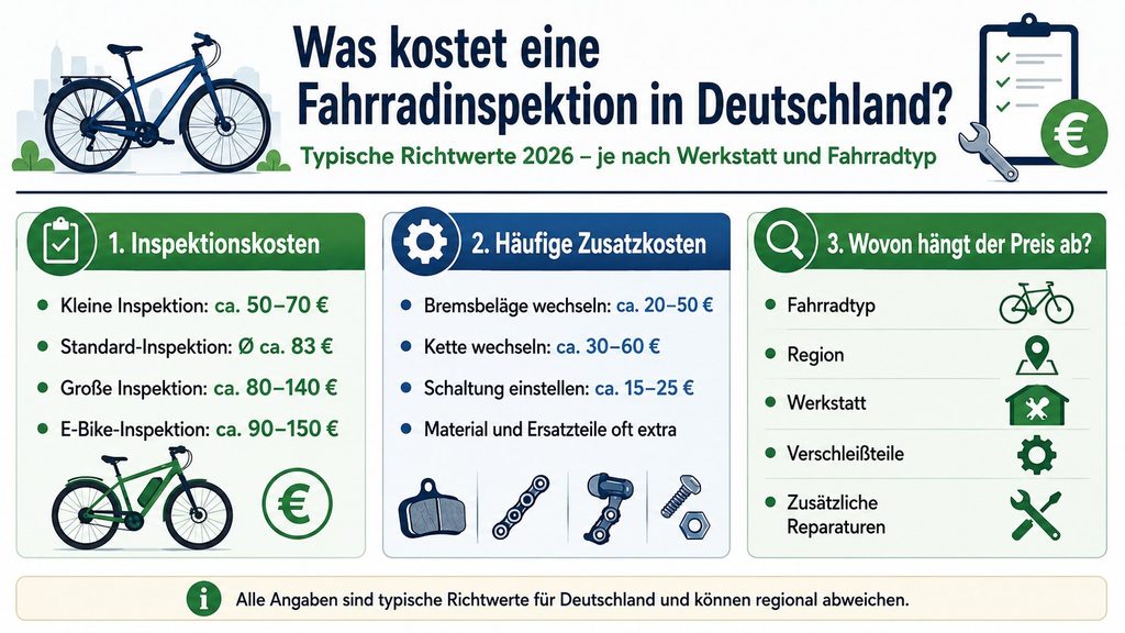 Was kostet eine Fahrradinspektion in Deutschland 2026?