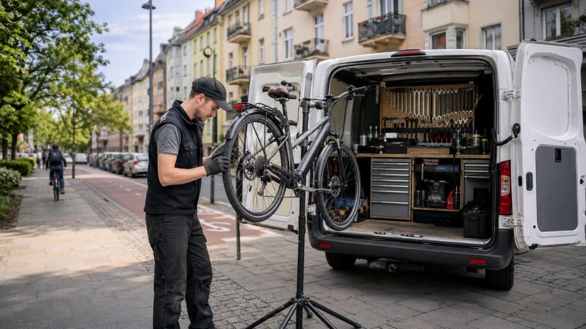 Mobile Fahrradwerkstatt Deutschland: Kosten, Anfahrt und Leistungen im Vergleich. Erfahren Sie, wann sich Reparatur zu Hause für Fahrrad, E-Bike und Lastenrad lohnt.