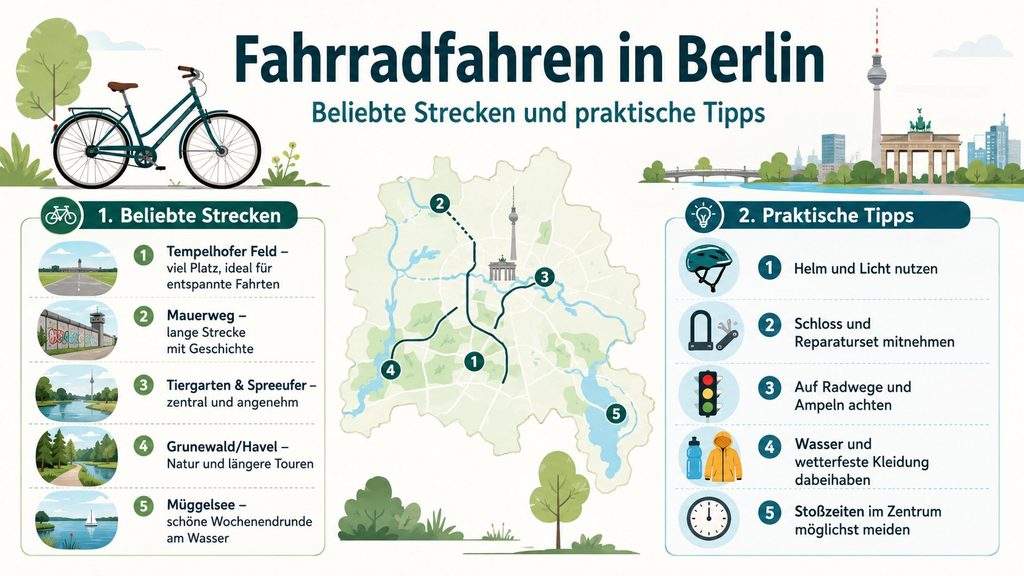 Fahrradfahren Berlin 2026: Die besten Strecken vom Mauerweg bis zum Tempelhofer Feld