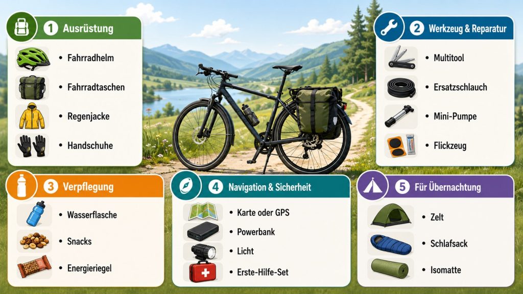 Was für eine Radreise mitnehmen? Die vollständige Packliste für Fahrradtour und Bikepacking