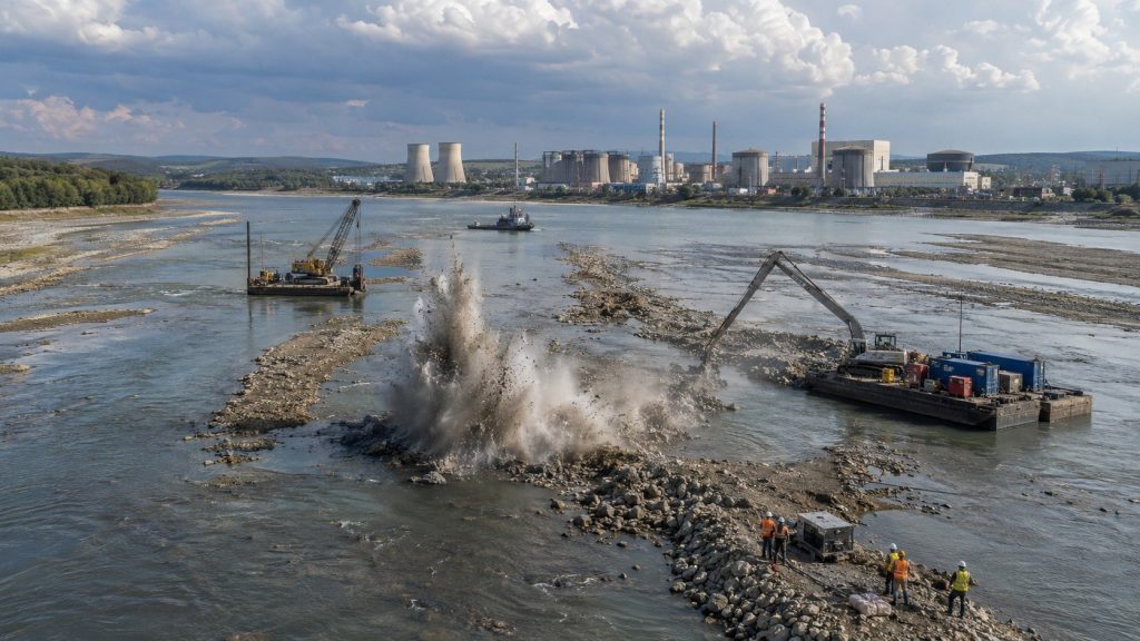 Donau-Niedrigwasser: Rumänien sprengt Felsen für die Kühlung des AKW Cernavodă