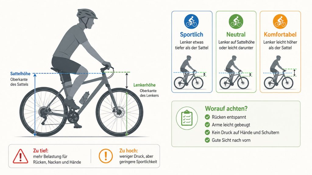 Lenkerhöhe am Fahrrad: So finden Sie die richtige Position für Rücken, Hände und Kontrolle