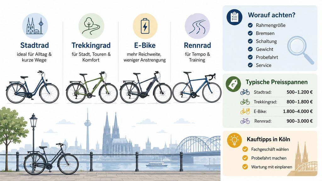 Fahrrad Köln kaufen 2026: Fachhändler und Refurbished-Shops bieten große Auswahl bei deutlich unterschiedlichen Preisen