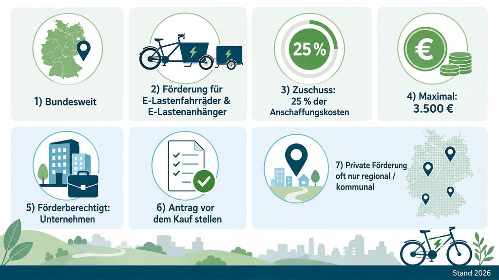 E-Bike Förderung Deutschland 2026: Zuschüsse und Regeln