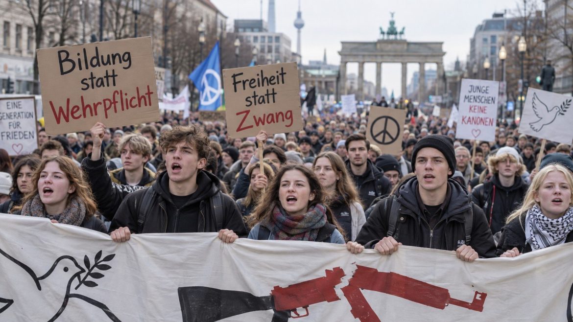 Schulstreik gegen Wehrpflicht: Tausende Jugendliche protestieren in mehr als 100 Städten gegen Musterungen und eine mögliche Rückkehr der Wehrpflicht.