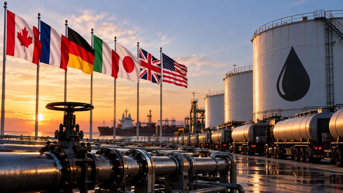 G7 gibt Ölreserven frei: 100 Millionen Barrel Diesel und Rohöl sollen die Energiemärkte stabilisieren und hohe Kraftstoffpreise bremsen.