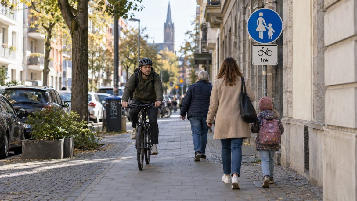 Darf man mit dem Fahrrad auf dem Gehweg fahren? Diese StVO-Regeln gelten 2026 für Erwachsene, Kinder, Eltern, „Radverkehr frei“ und Bußgelder von 55 bis 100 Euro.