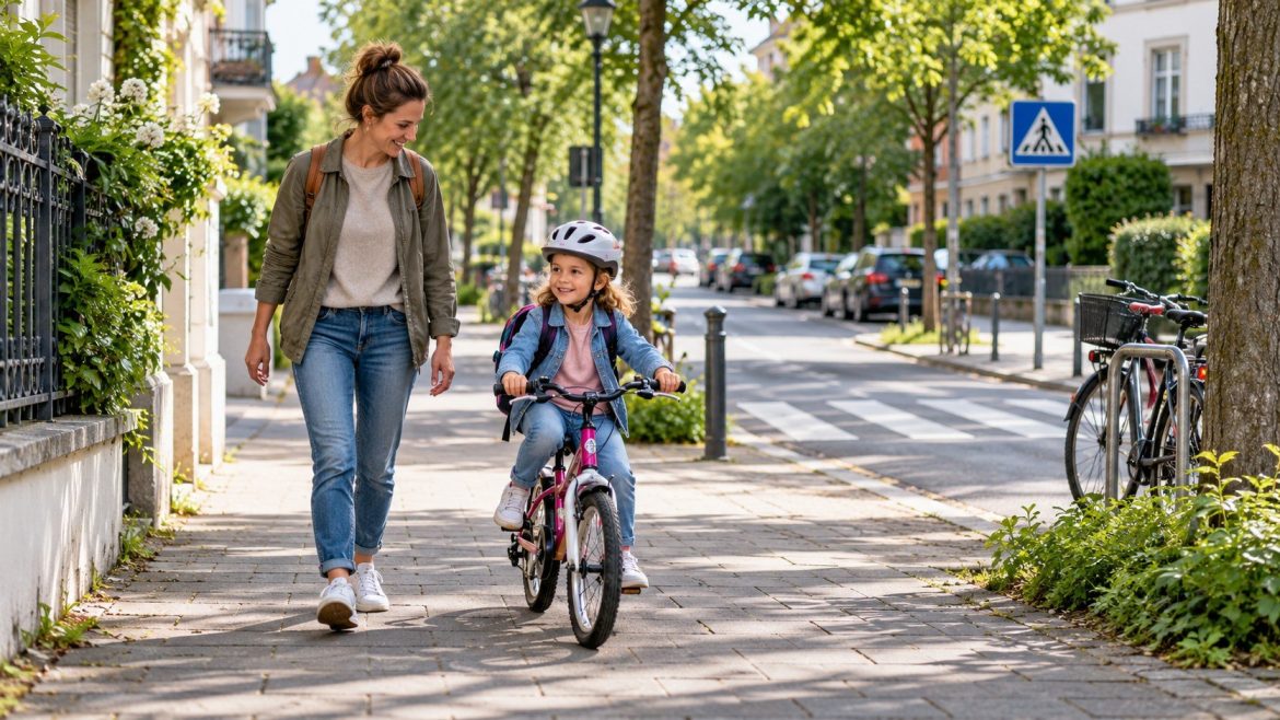 Welche Regeln gelten für Kinder auf dem Fahrrad? Gehweg, Radweg, Altersgrenzen, Begleitung durch Eltern, Helmpflicht und Absteigen verständlich erklärt.
